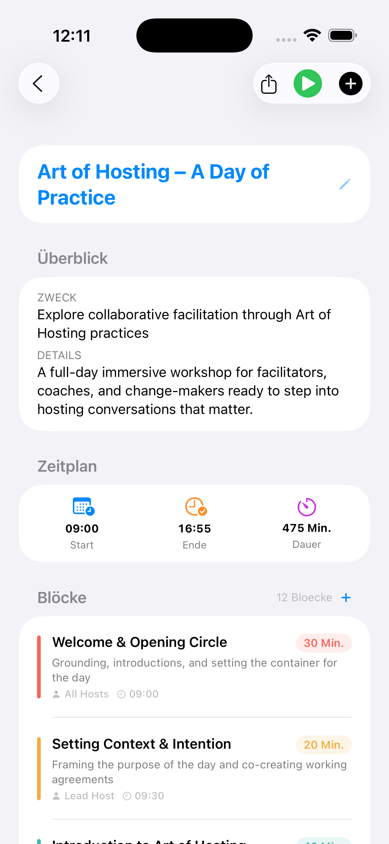 Klare Struktur, sofort umsortierbar